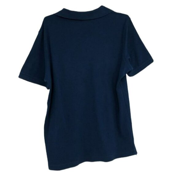 Banana Republic Dress Polo navy with yellow grey stripe men’s Large - Picture 2 of 15